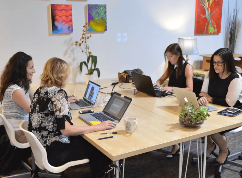 women working in Co-working space